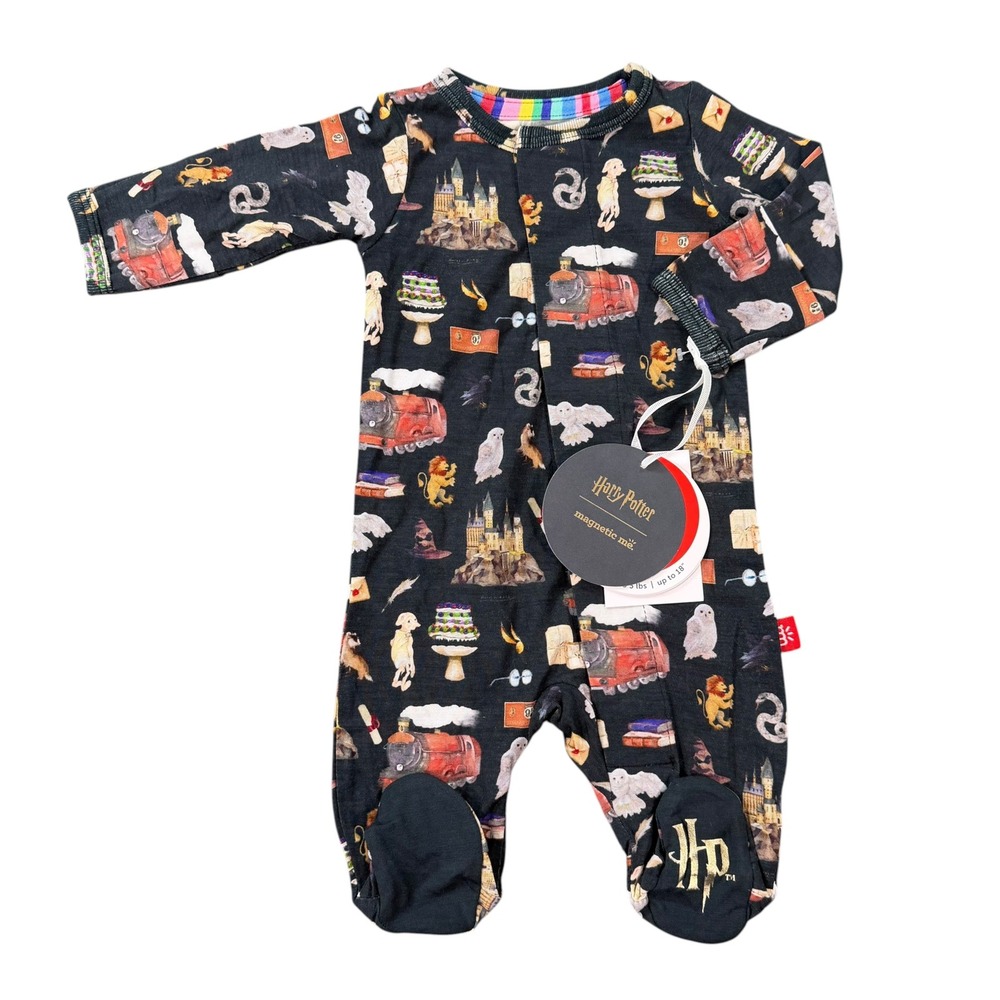 Magnetic Me Unisex Harry Potter First Year Black Magnetic Footie Size Preemie